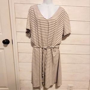 Old Navy Striped Mini Dress - Cream and Gray